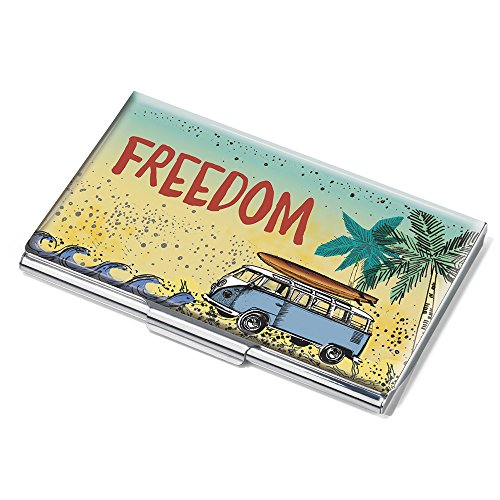 Preisvergleich Produktbild VW FREEDOM Visitenkartenetui - #CDC10-A170 - mehrfarbig - Metall - Motiv: FREEDOM - Official licensed by VOLKSWAGEN - passend für ca. 11 Karten - das Original von TROIKA