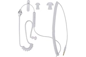 Hakeeta Écouteur Anti-rayonnement 3,5 mm, Ecouteurs Crochet Filaire,Touches/réponse/refus, Musique, Volume et commutateur Universel, 1.2M Compatible avec Tous Les téléphones Jack 3,5 mm