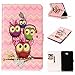 Produktbild JIan Ying Schutzhülle für Galaxy Tab A6 10.1" Muster Slim Leichtes Smart Stand Cover Hülle mit Magnetverschluss Schnalle für Samsung Galaxy Tab A6 10.1" SM-T580 T585 - Eulen Familie