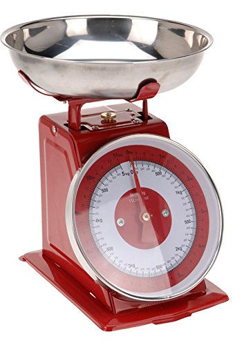 Retro Küchenwaage 5 kg (Rot) - 2