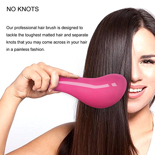 almondcy Detangling Brush Set (Pink & Schwarz) – Effektive Detangler Haarbürste für Frauen, Mädchen, Herren und boys-use wie Kamm oder Haar brush-use in dünnes, dickes, lockiges, gerade, nasses, trockenes Haar, pink&black - 4