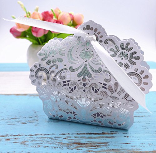 JZK® 50 x Silberne Krone, Geschenkbox Gastgeschenk Bonboniere Box Geschenk Schachtel Süßigkeiten Kartons Hochzeit Kasten, Dekoration Tischdeko Party Favor für Hochzeit Taufe Party Geburtstag etc. (Silber Krone) - 3