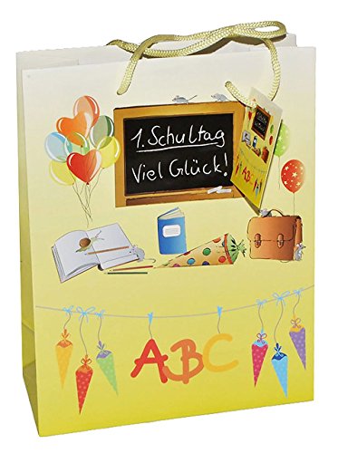 Geschenktasche / Geschenkbeutel – klein – für den Schulanfang aus Papier Schuleinführung – Geschenktüte Tüte Beutel Tasche Kinder - 4