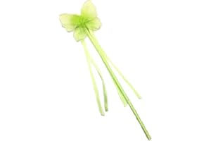 FASHION ACCESSORY BUTTERFLY PRINCESS FAIRY WAND GLITTER DETAIL RIBBONS FANCY DRESS FLOWER GIRL (Green)