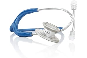 MDF INSTRUMENTS MDF® MD One® Stetoscopio in acciaio inox premium della a due testine - Garanzia a 30 anni & Programma-componenti-gratuite-a-vita - Blu reale (MDF777-10)