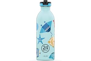 24BOTTLES, Kids Bottle - Botella Agua Niños 500 ml, Cantimplora Infantil, Ideal para el Colegio, Botella Agua Acero Inoxidable 100% Hermética - Botella de Agua Personalizada Niña y Niño Ultraligera