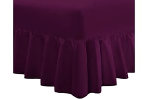 DTEX HOMES Divine Textiles Lenzuola mantovana, con balze extra profonde, Policotone Cotone, Purple, King
