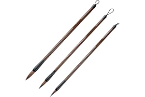 EIHI 3 Pezzi Pennello per Calligrafia Cinese, Pennelli Acquerello, Kanji Giapponese Sumi Pennello da Disegno, per Scrivere i Caratteri Cinesi, Adatto per Inchiostro e Pittura Ad Acquerello