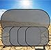Heemepink 1 Set 5PCS Foldable Car Window Sunshade,4 x Car Side window sun shade + 1 x Car Rear Window Sun Shade Cover Mesh Visor Shield Screen Black