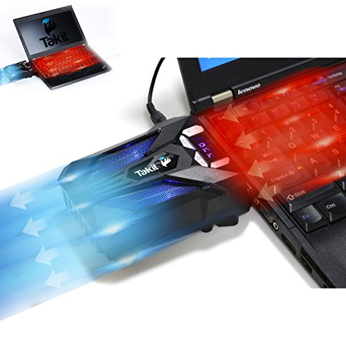 Takit S01 - Laptop Kühler mit Vakuumgebläse (Rapides Kühlsystem 3500rpm, Automatische Temperaturerfassung, 3500rpm, USB-Anschluss, kompatibel mit Kühlpolstern)