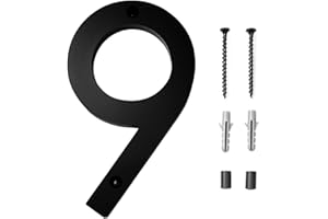 PACUM Numero Civico,6 pollici Numero Civico Segnale Acrilico civici Numero Numero civico Esterno Casa moderna Spazzolata numero Numero Casa Galleggiante，per Caselle Postali, Garage，Numero 9