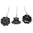 MYNAKSHA Stainless Steel Nonstick Achumurukku Maker/Achappam Maker/Rose Cookie Maker/Biscuits Making Frame/Achappam Mould with Cool Handle, Pack of 3