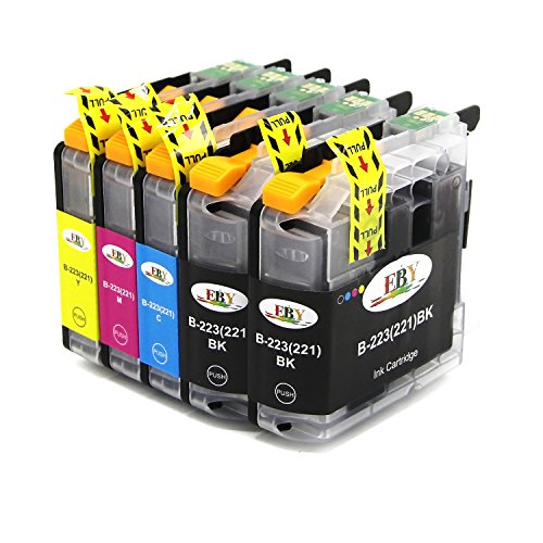EBY Compatible Brother LC223 Cartuchos de Tinta Alta Capacidad Compatible para Brother DCP-J562DW DCP-J4120DW MFC-J480DW MFC-J4420DW MFC-J5320DW 2 Negro  1 Cyan  1 Magenta  1 Amarillo 