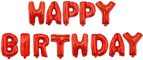 16 Inch Happy Birthday Lette16 Inch Happy Birthday Letter Foil Balloon Party Decorations Alphabet Balloons Banner Balloonsr Foil Balloon Party Decorations Alphabet Balloons Banner Balloons (Red)
