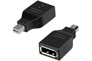 VMOJO Mini Displayport Stecker auf Displayport Buchse Adapter Schwarz | Mini DP auf DP Adapter Konverter Thunderbolt für PC MAC