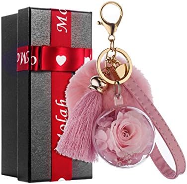Gifts for Women Ladies Real Rose Purse Charms, Handbag Accessaries With Gift Box