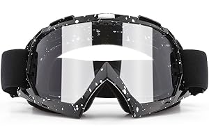 SPOSUNE Motorcycle Goggles, ATV Dirt Bike Off Road Racing MX Riding Goggle Anti-Scratch Dustproof Bendable UV400 Eyewear Padded Soft Thick Foam,Adjustable Strap Adults' Cycling Motocross