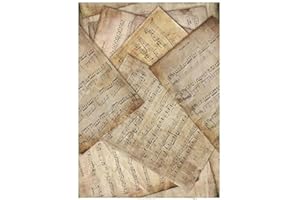 Zita`s Creative Reispapier A3 - Noten 2. Motiv-Strohseide, Strohseidenpapier, Decoupage Papier