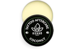 KENKO BEAUTY Tattoo Aftercare 15g | Keeps Tattooed Skin Hydrated & Bacteria Free! | Vegan and Organic Tattoo Cream (Coconut)
