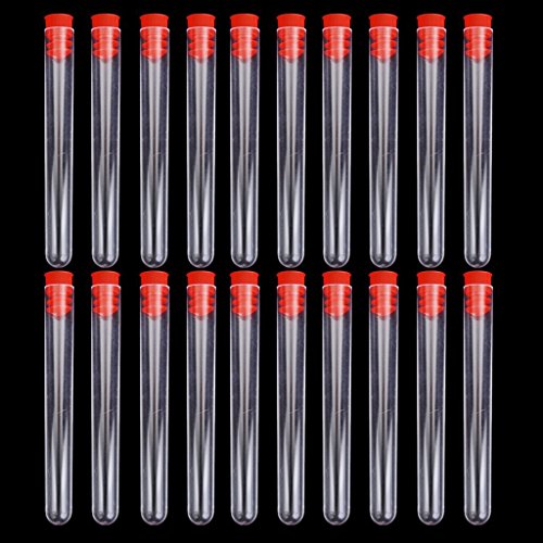 LEORX Reagenzgläser 100x16mm Prämie Einweg nicht graduierte Kunststoff Reagenzgläser-20ST - 2