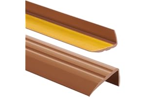 PROFIPVC Nez de marche PVC 50x25mm, 100 cm - Profil d’angle autoadhésif, antidérapant, d'escalier-protection, bande de bordure - Amber