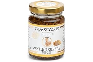 SPARTACUS TRUFFLE Truffe Blanche Hachée 90g – Alternative Gourmande à la Truffe Noire – Truffes Conservées dans Huile d’Olive Extra Vierge – Spécialité Gourmet pour Pâtes, Risotto, Pizza & Plats Raffinés