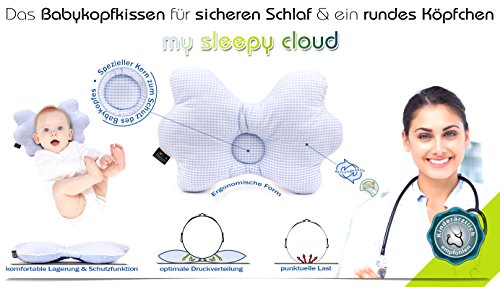 JoGo Designs® Babykissen | patentiertes Babykopfkissen gegen Verformung des Kopfes | für eine gesunde Kopfform | viskoelastischer Schaumkern | mit Kinderärztin entwickeltes Kissen gegen Plattkopf - 4