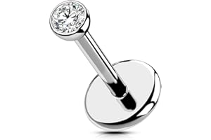 OUFER BODY PIERCING OUFER Body Labret Titanio 20G Helix 5/6/8/10/12mm Labbro Tragus Senza Filo Cartilagine Stud Bar Gioiello