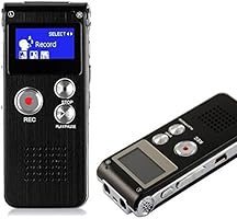HccToo 8GB Multifunctional Digital Voice Recorder Rechargeable Dictaphone Stereo Voice Recorder with MP3 Player Perfect for Recording Interviews, Conversation and Meetings (Black)