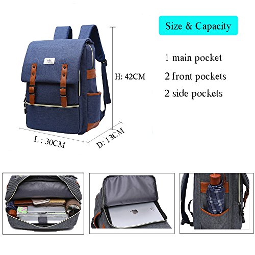 KSK KAISHEK Vintage Rucksack Herren Damen Schule Student Laptop Rucksack Retro Rucks  cke Schulrucksack Tagesrucksack