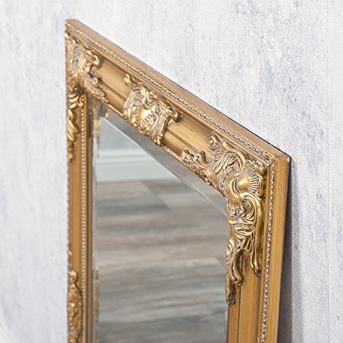 WANDSPIEGEL BAROCK POMPÖS SPIEGEL Bessa 70x50cm ANTIK GOLD DESIGN HOLZRAHMEN - 4