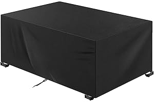 18MENG ART Housse Salon de Jardin 115x85x75cm Noir 420D Oxford Tissu bache Table de Jardin Imperméable Coupe-Vent Anti-UV Différentes Tailles Rectangulaire Housse de Meubles Bache Table De Jardin