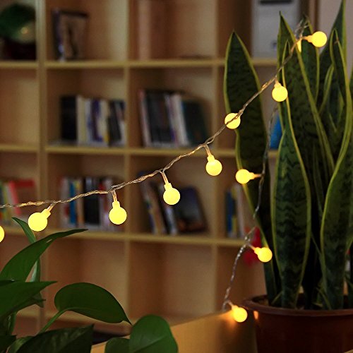 Uping® Led Lichterkette 50 Batterienbetriebene Bälle für Party, Garten, Weihnachten, Halloween, Hochzeit, Beleuchtung Deko in Innen und Außenbereich usw. 4,5M warm weß - 5
