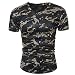 Produktbild Btruely Herren Camouflage T-Shirt Männer Slim Tops Army Style Tarnhemd für Herren Kurzarm T-Shirts Patchwork Bluse Mode Basic Tee V-Ausschnitt Kurzarmshirts (M, Armeegrün)