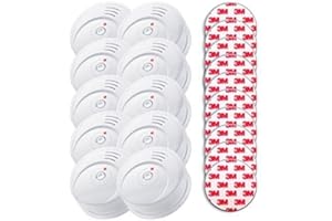 Jeising GS506 G 10er Set Rauchmelder mit 10 Jahre Batterie inkl. 10 x Magnetbefestigung Magnetopad Magnethalter