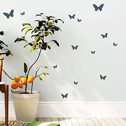 Wandtattoo Loft® Aufkleber Sticker „Schmetterlinge 13 Stück“ / 49 Farben zur Auswahl / kleinster Schmetterling 2,6 x 1,6 cm und größter Schmetterling 7 x 4 cm / pink / - 6