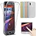 Produktbild KunyFond 360 Grad Silikon Schutzhülle Front + Back Rundum Double Protective Hülle Full Body Vorne Hinten Beidseitiger Durchsichtig TPU Handyhülle Bumper für Xiaomi Redmi Note 5 - Transparent