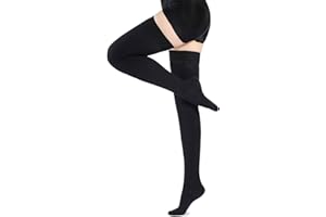 ADFUENOM 20-30 mmHg Medical Closed Toe Thigh High Compression Socks for Women Men,Graduated Compression Support Stockings with Anti-Slip Silicone Band for Varicose Veins Edema Flight Running Pregnancy Travel