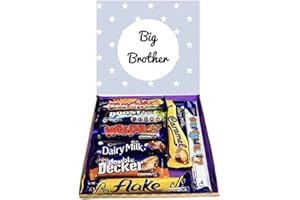BAKING FRIENDS Big Brother Cadburys Sweet Box Birthday Chocolate Gift Box Hamper - 8 Full Size Bars Chocolates Birthday Christmas New Baby Present
