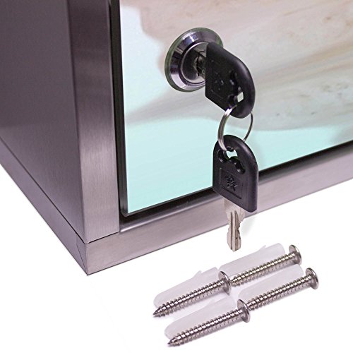 Medizinschrank groß Edelstahl abschließbar 30x45x12cm Arzneischrank Medikamentenschrank Hausapotheke Erste Hilfe Schrank Motiv Orchidee - 4