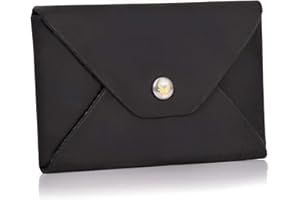 DONBOLSO Tarjetero Tarjetas Visita Oslo | Porta Tarjetas de Cuero Genuino para Hombre y Mujer | para 20 Tarjetas de Visita o 10 Tarjetas de Crédito | Vintage Negro