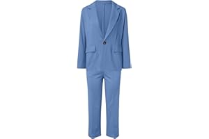 CPAMSKY Completo Donna Due Pezzi Cerimonia Elegante Tailleur Completo 2 Pezzi Pantaloni e Giacca Taglie Forti Pantalone Estivo Tinta Unita Ufficio Lavoro Tuta Due Pezzi Tailleur Suit Set