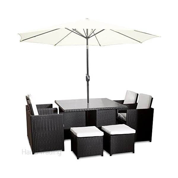 Harts Premium Rattan Dining Set, Cube 8 Seats Garden Patio Conservatory Furniture with parasol hole inc Rain Cover - Image 7