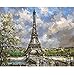 Produktbild CYKEJISD Frühling In Paris Eiffelturm Malerei by Zahlen Auf Leinwand Acryl Färbung Painitng by Zahlen Für Hauptwanddekoration Rahmenlose 40X50 cm