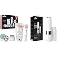 Braun Beauty Set, Epilator for Hair Removal, 7 in 1, Includes Lady Shaver, White/Pink & Face Mini Hair Remover, Anywhere, with Smart Light, Gifts for Women, FS1000, White