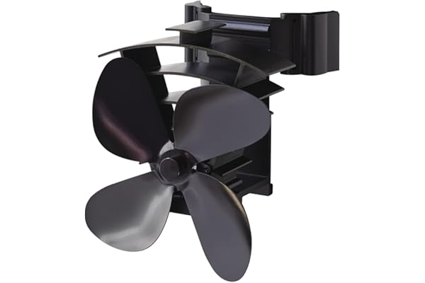 Valiant Ventilateur de poêle à chaleur magnétique Remora (FIR350), noir, 200 mm