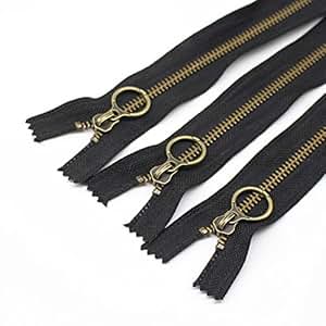 DOITEM 55 Cm #8 Fermetures éclair Métal Séparable Noir Fermeture Éclair Métallique A Zipper Glissière Pour Les Jackets, 2 Pièces (Bronze Et Or Clair