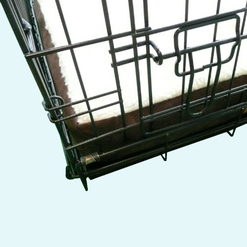 Small-Brown-Dog-Bed-with-Faux-Suede-and-Sheepskin-Topping-will-fit-Ellie-Bo-24-inch-Small-Dog-Cage-or-Crate