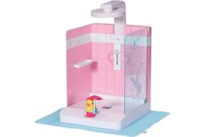 BABY born Walk In Shower, begehbare Puppendusche mit echtem Wasser und höhenverstellbarem Duschkopf, 830604 Zapf Creation