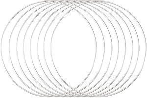 Vaessen Creative Anello in Metallo Ø 15 cm x 3 mm 8 Cerchio Decorativo Argento-Filo Metallico, Fiori Secchi, Macramè, Acchiappasogni, Mobile Fai da Te e Decorazioni da Parete, 15 x 15 x 0.03 cm